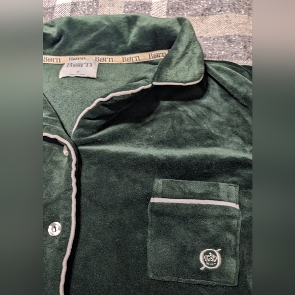 Born Emerald Green Cozy Festive Christmas Pajamas Set sz M - Picture 3 of 11